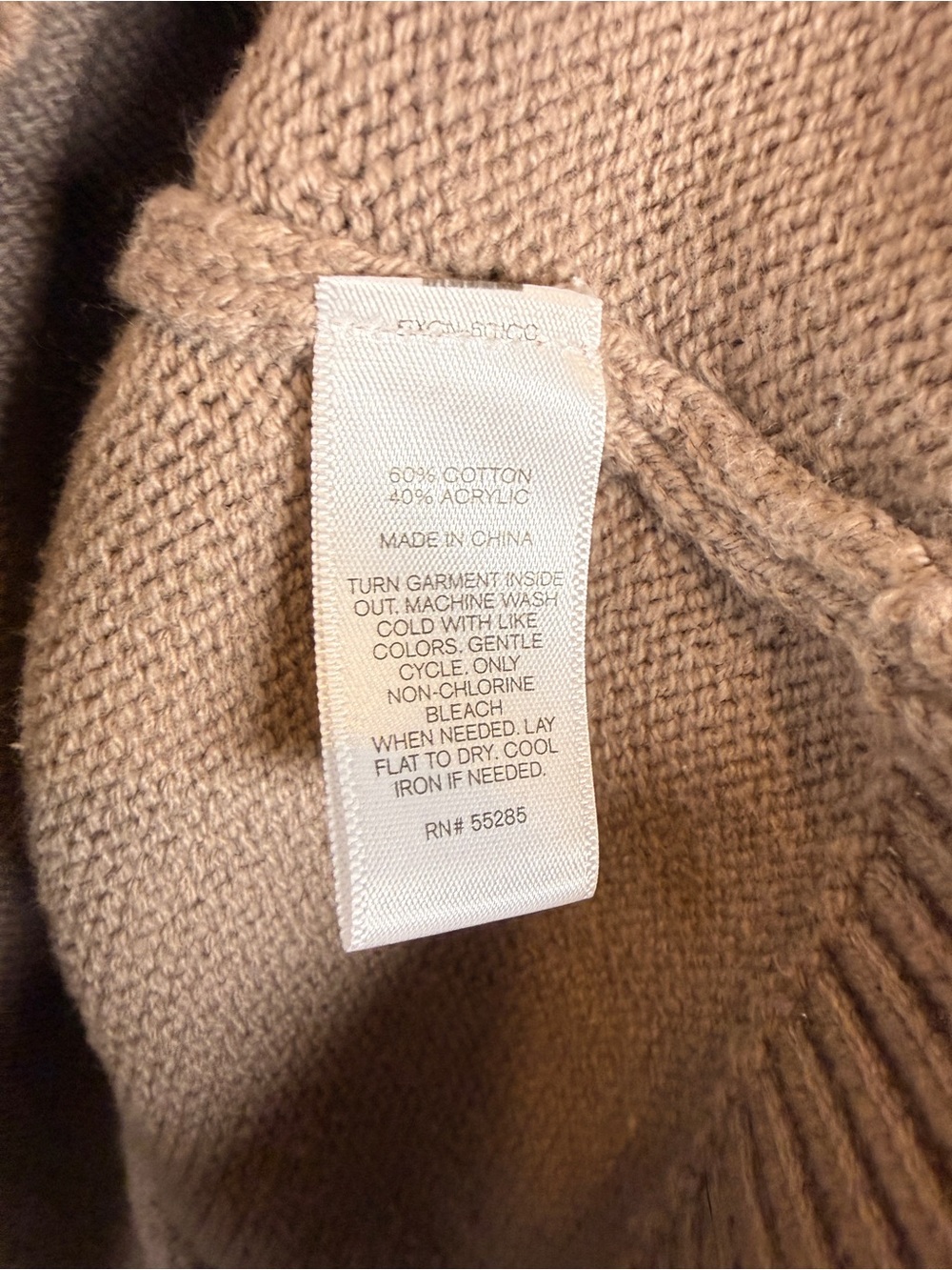 Express Taupe Lace-Up Back Crewneck Sweater - Picture 7 of 7